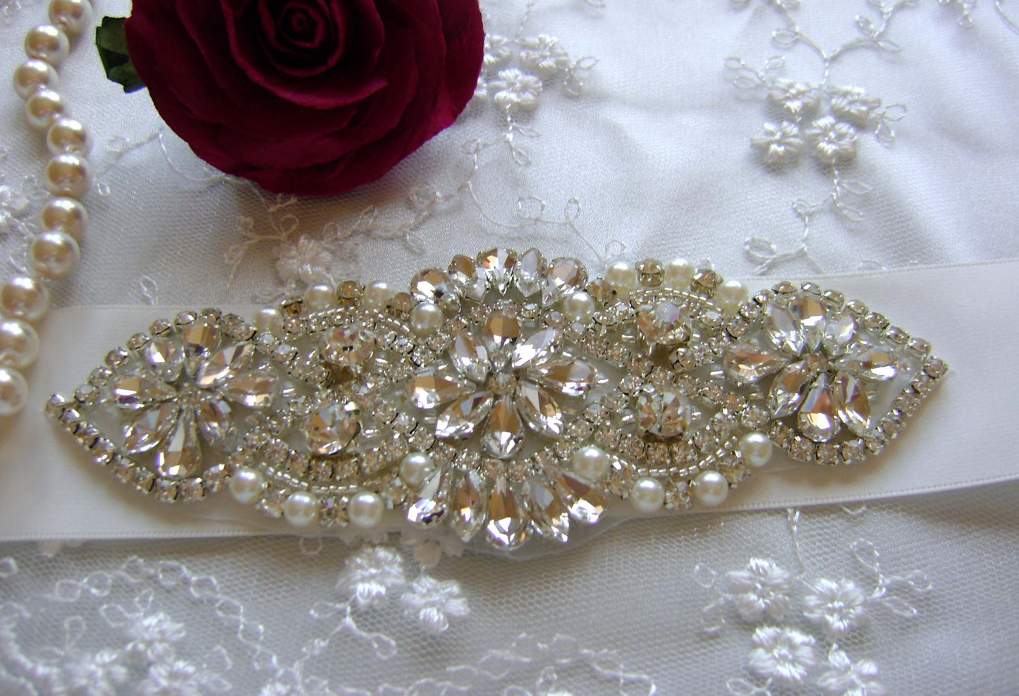 Bridal Sash - Crystal