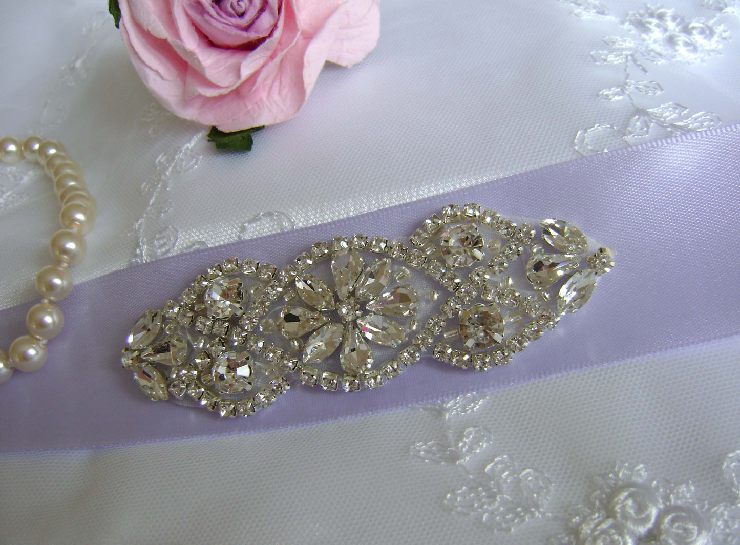 Bridal Sash - Crystal