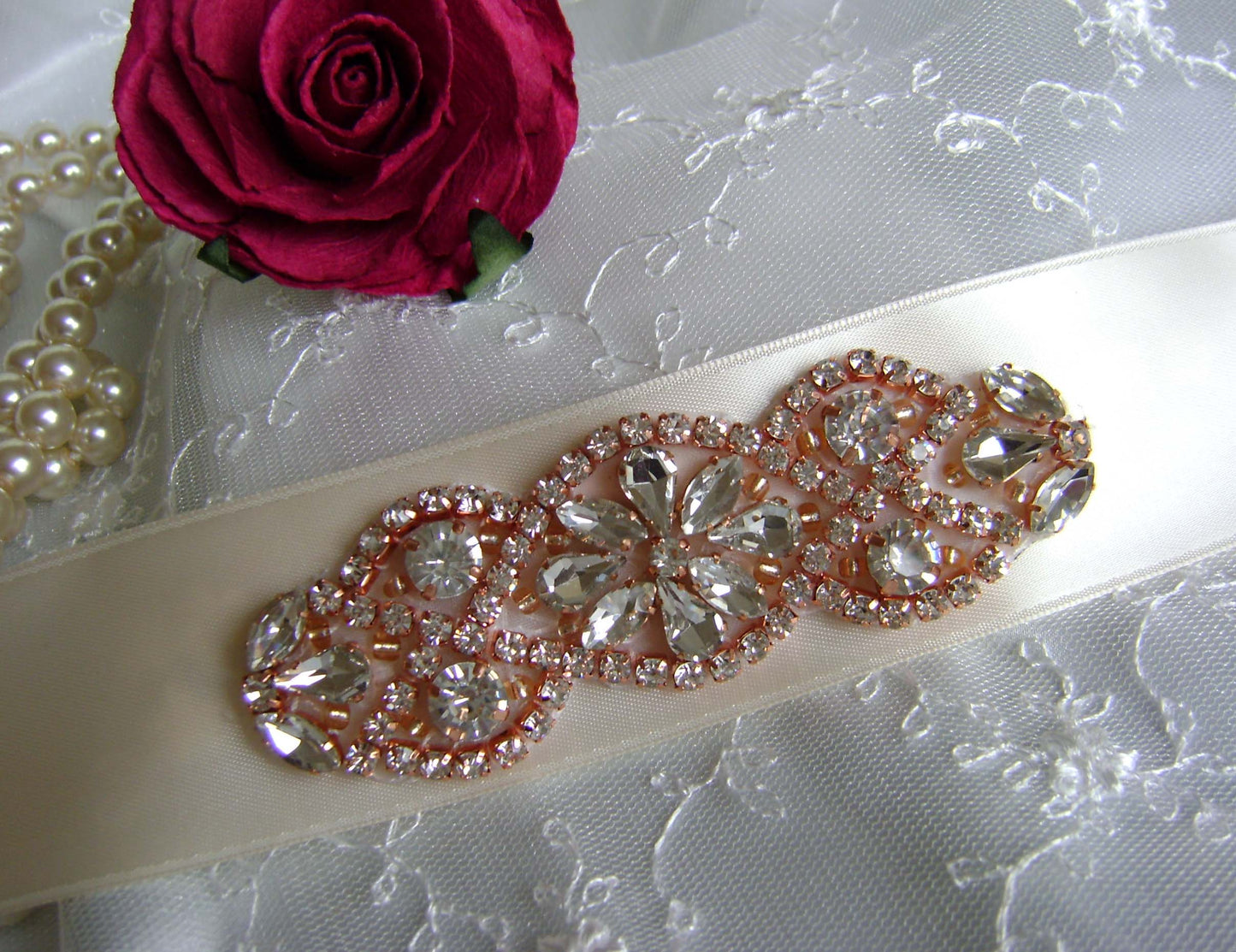 Bridal Sash - Crystal