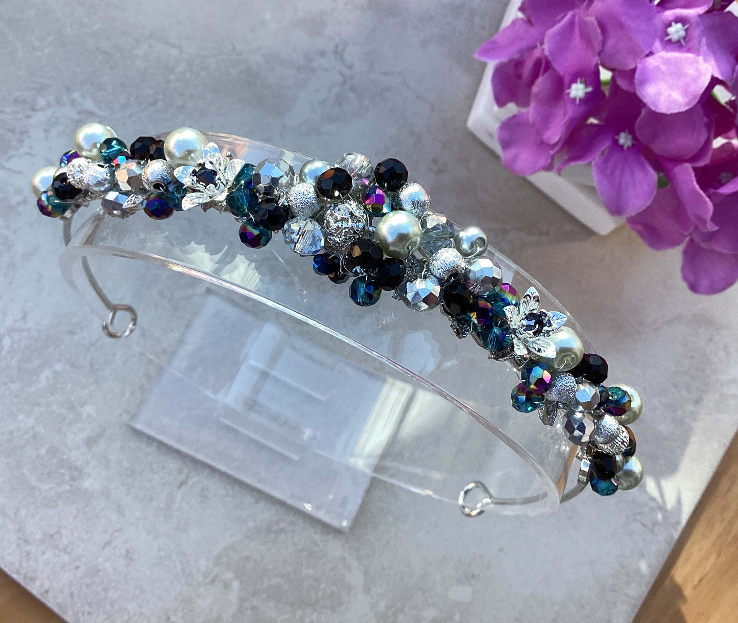 Headband - Silver Black