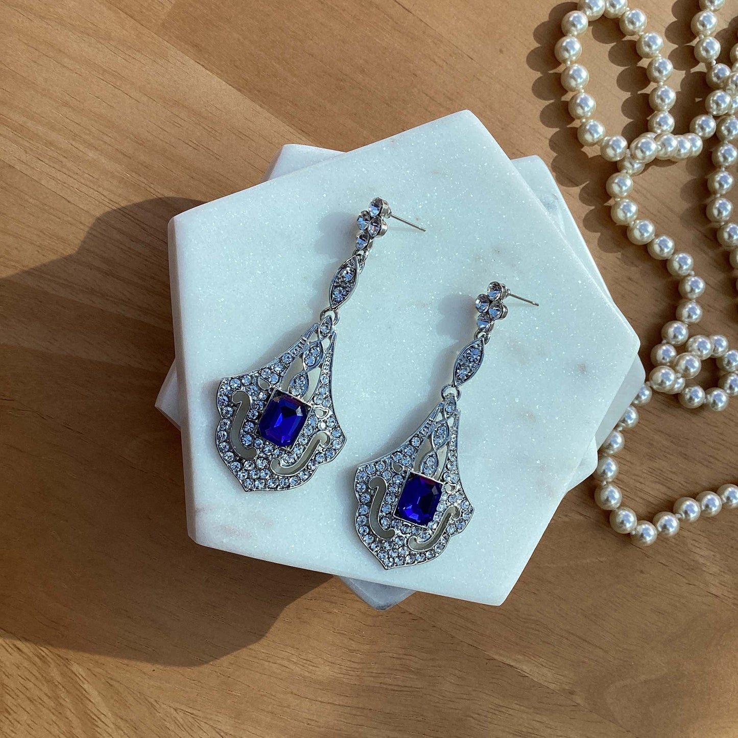 Earrings - Silver Blue Drop earring