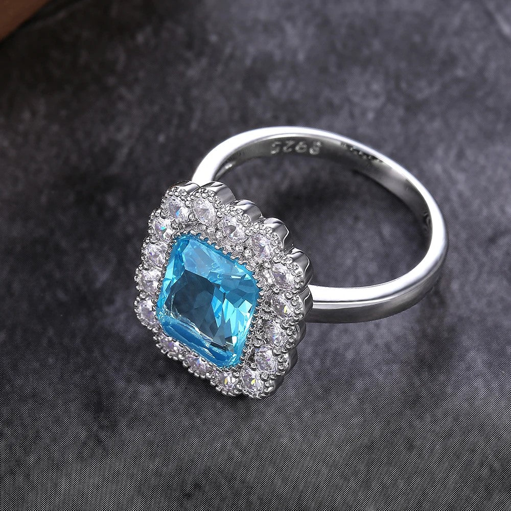 Ring - Silver Blue Cubic Zirconia