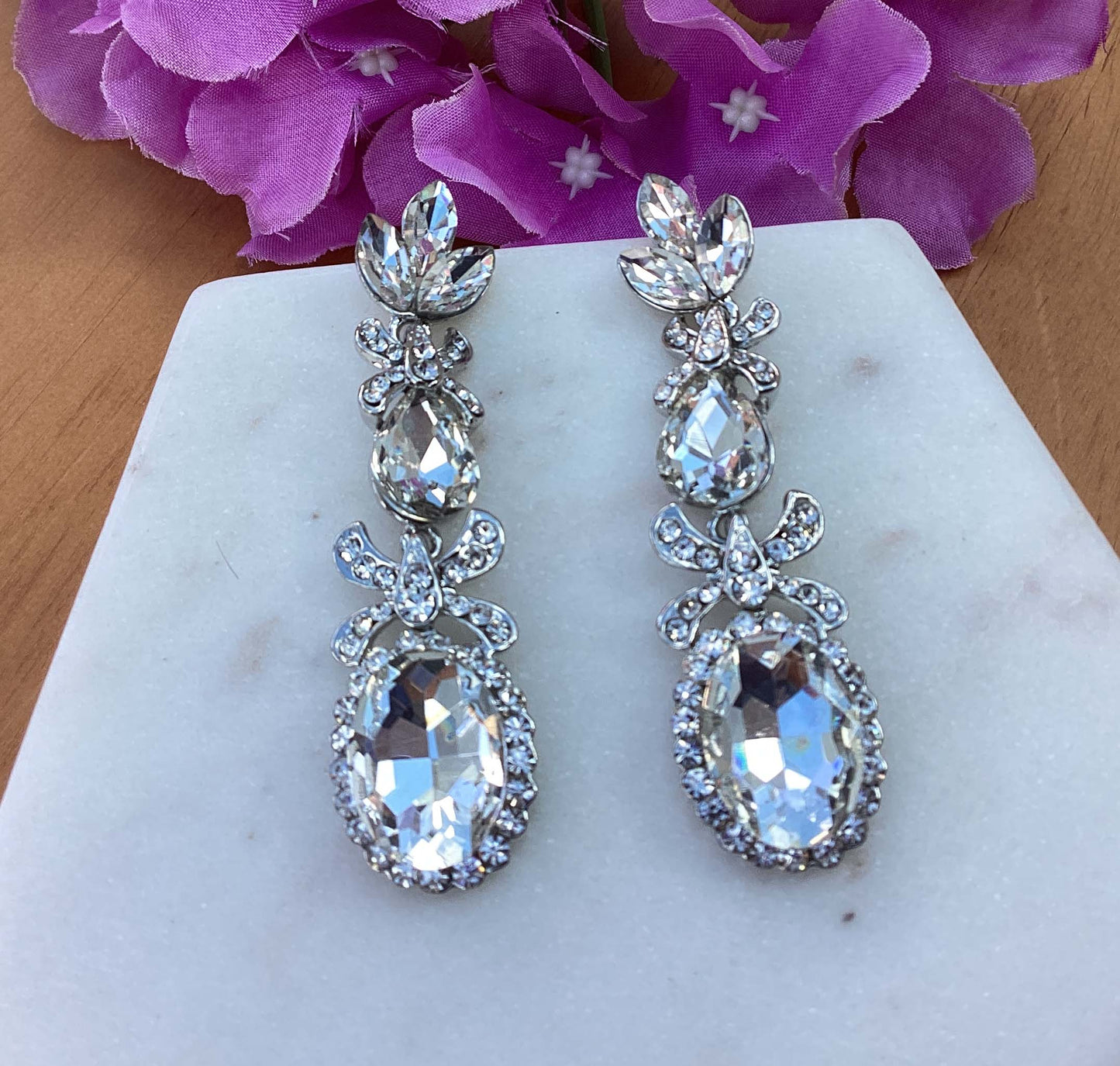 Earrings - Silver Long Drop