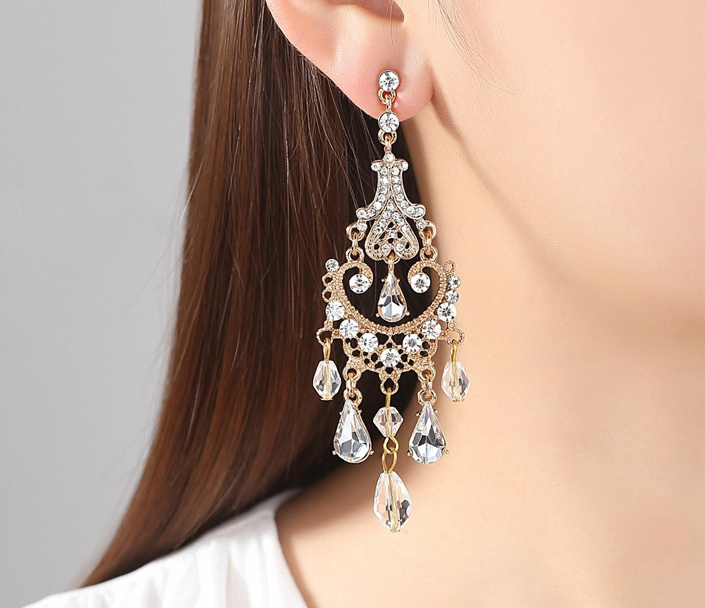 Earrings - Gold Chandelier