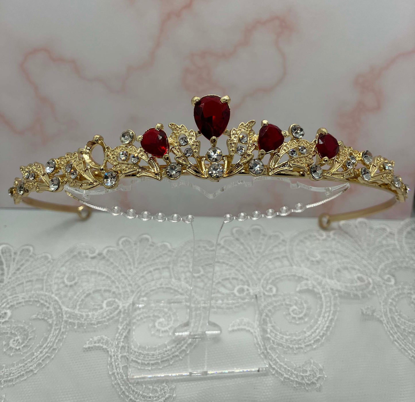 Gold Tiara - Siam Red