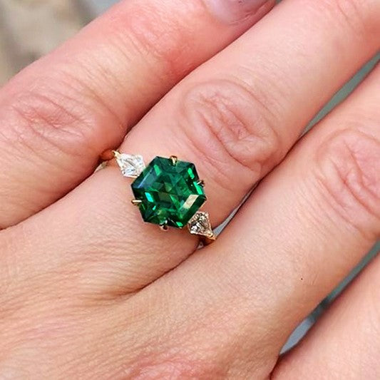 Ring - Gold Emerald Green
