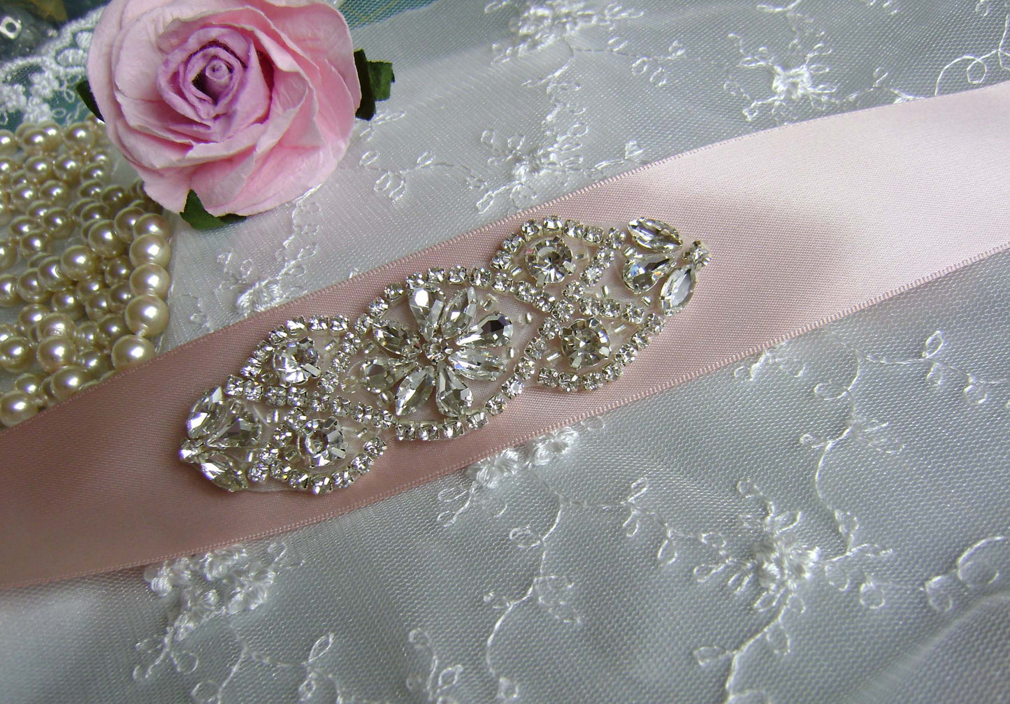 Bridal Sash - Crystal