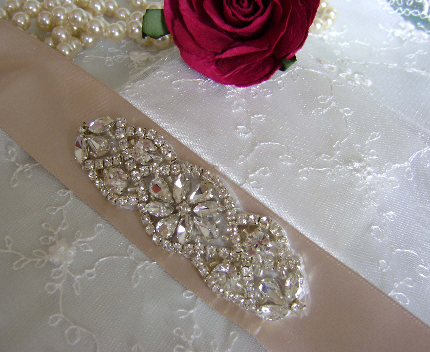 Bridal Sash - Crystal