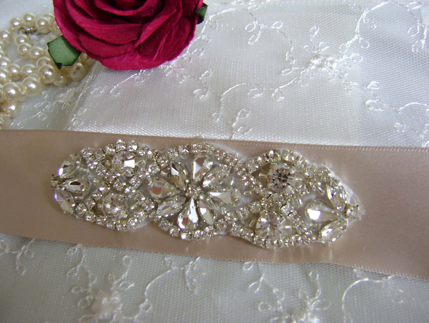 Bridal Sash - Crystal
