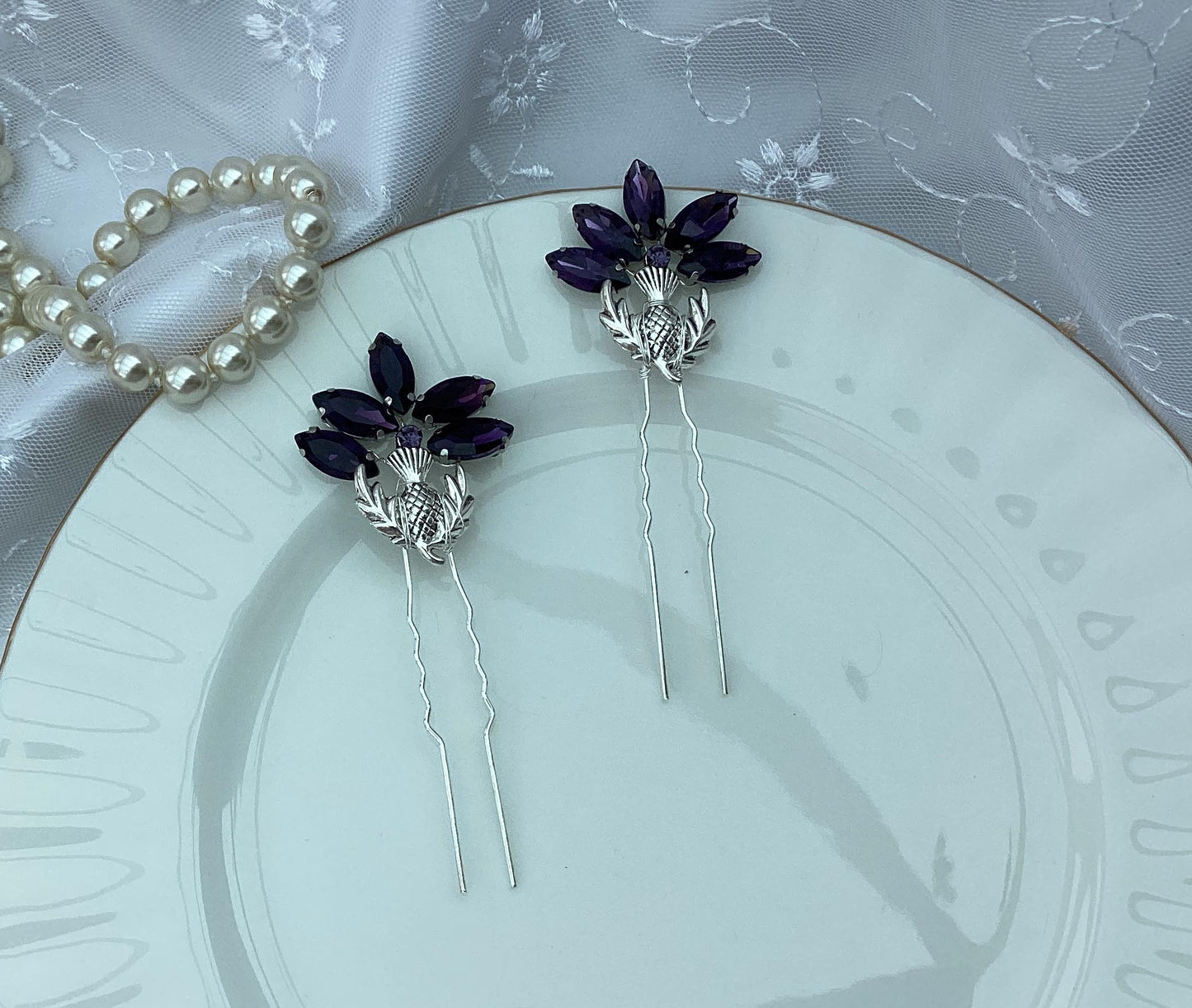 Hair Pins - Scottish Thistle