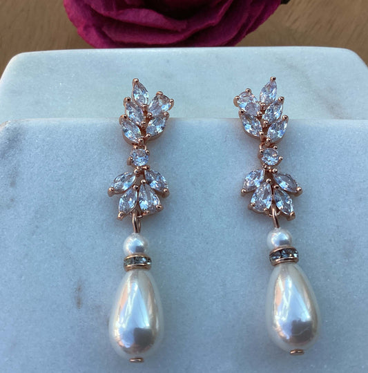 Earrings - Rose Gold Pearl