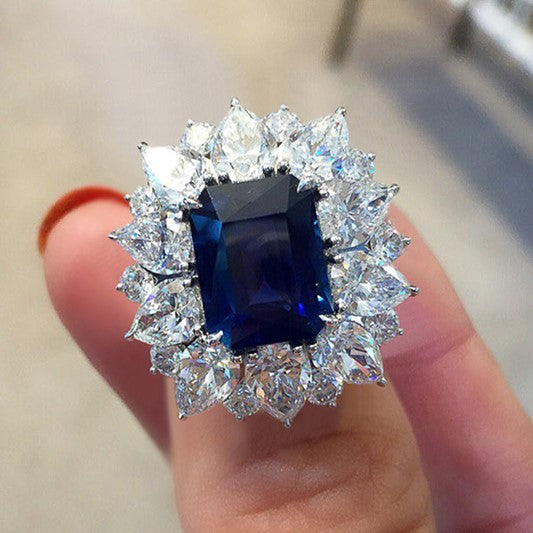 Ring - Silver and Sapphire Blue