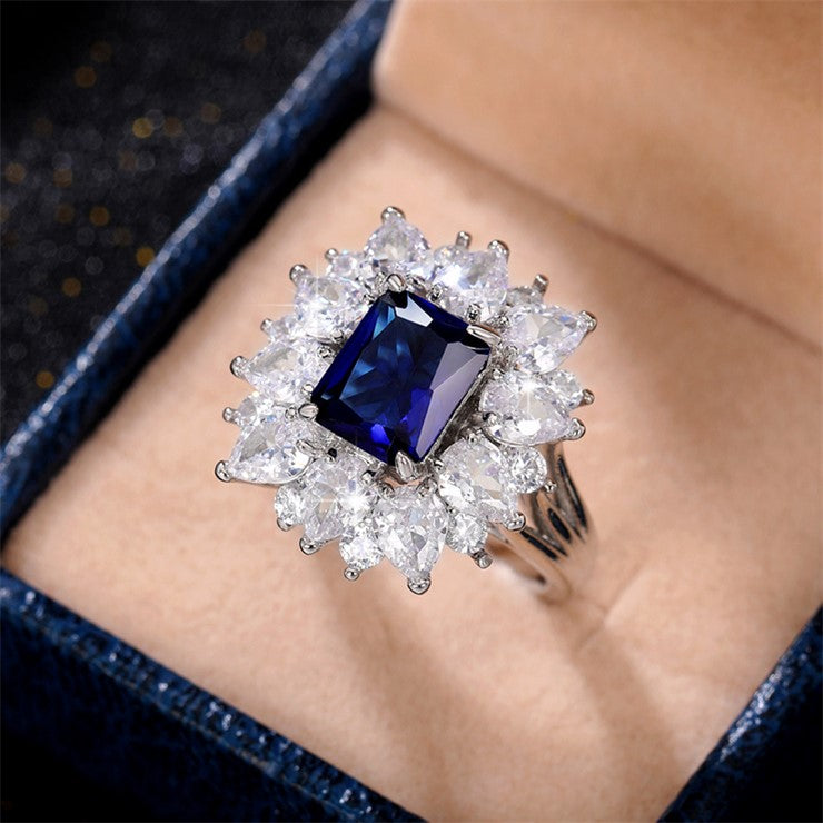 Ring - Silver and Sapphire Blue