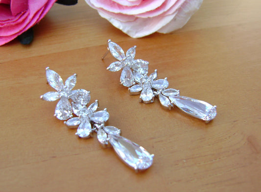 Earrings - Silver Cubic Zirconia
