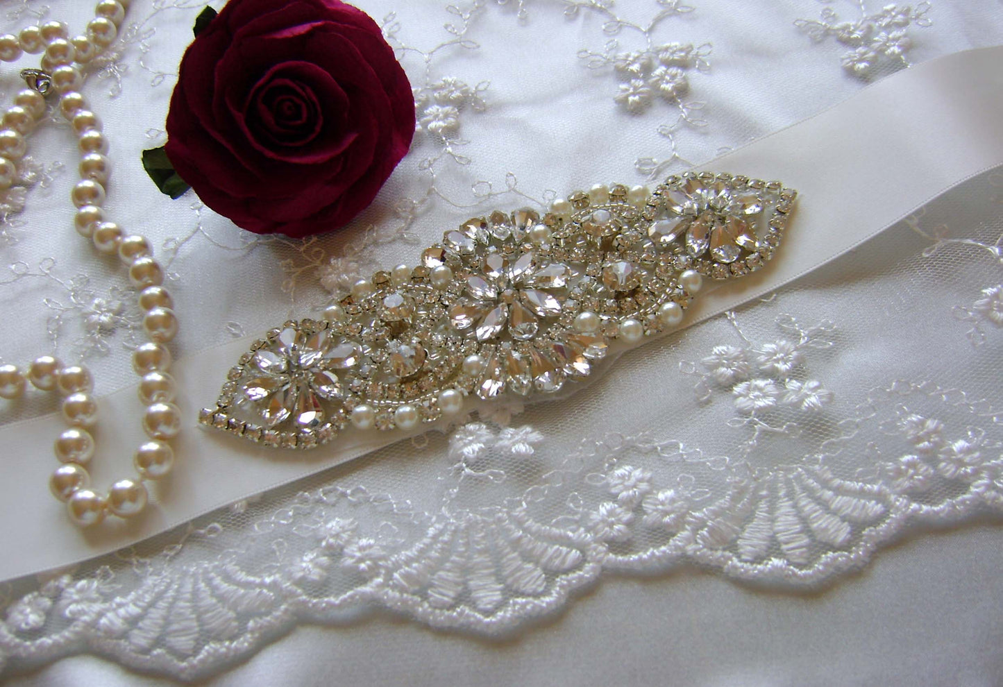 Bridal Sash - Crystal