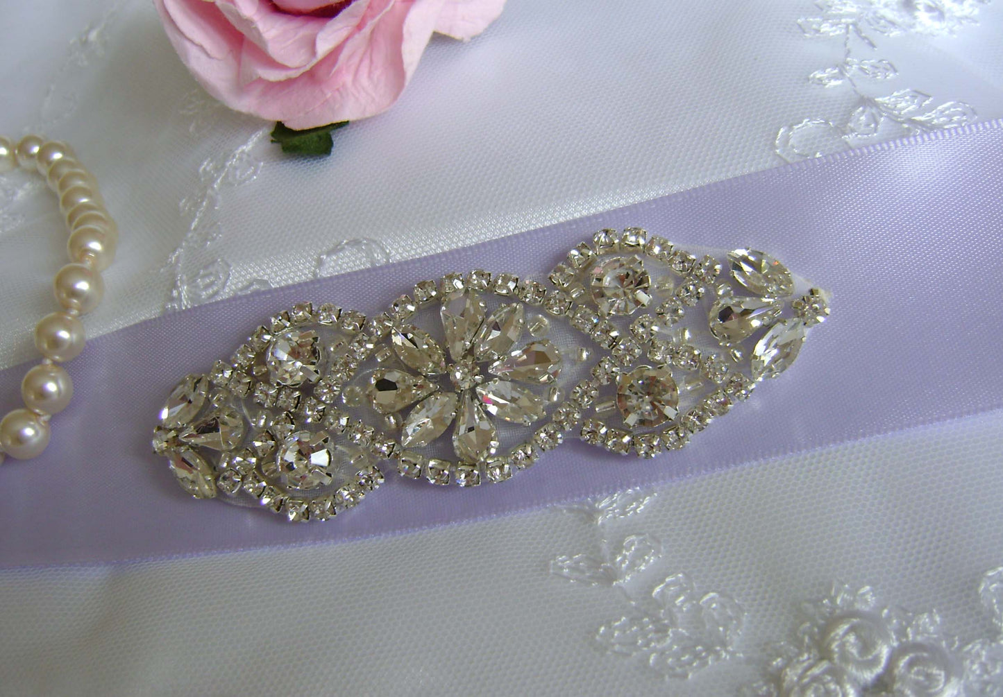 Bridal Sash - Crystal