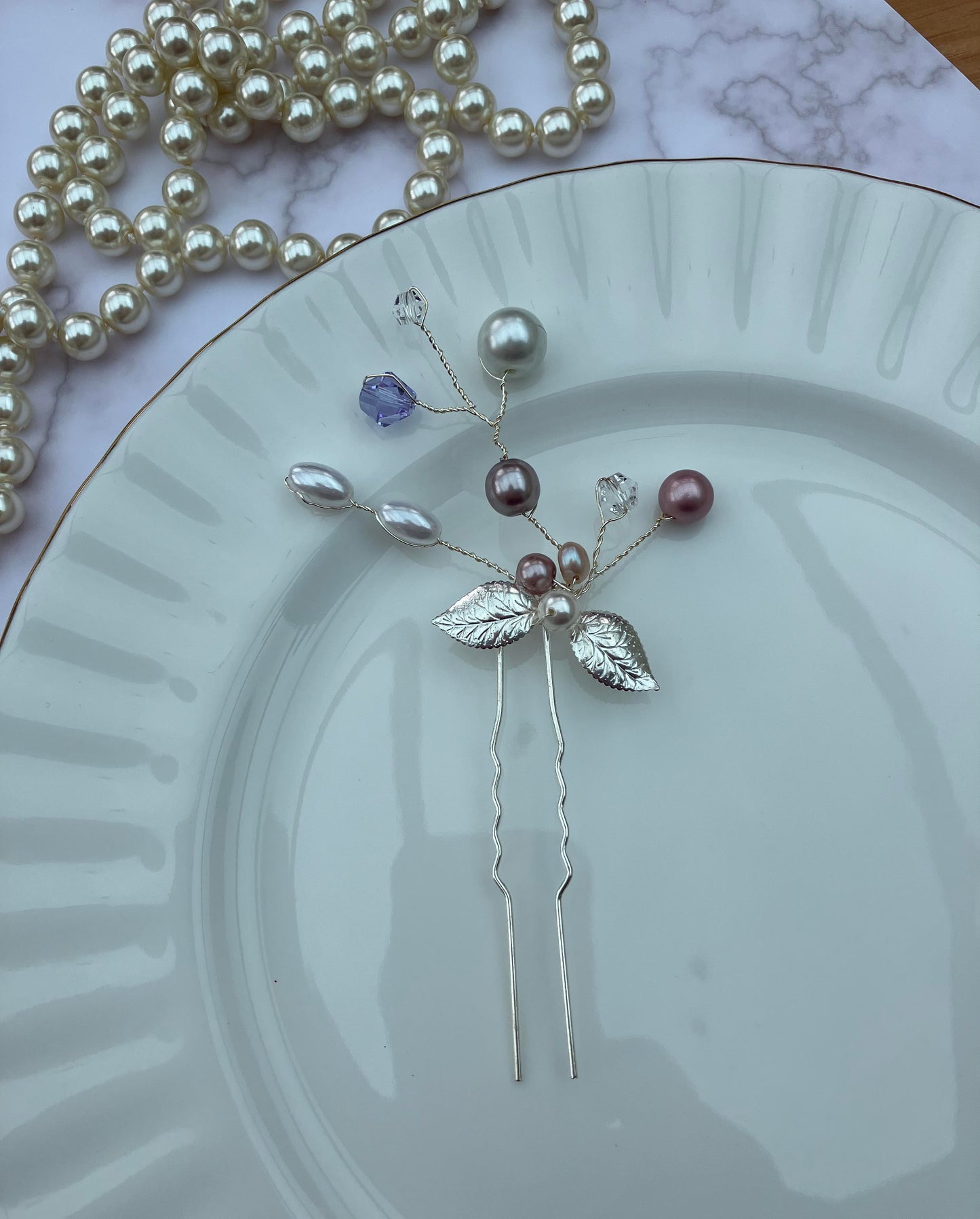 Hair Pin - Pink, Lilac & Silver