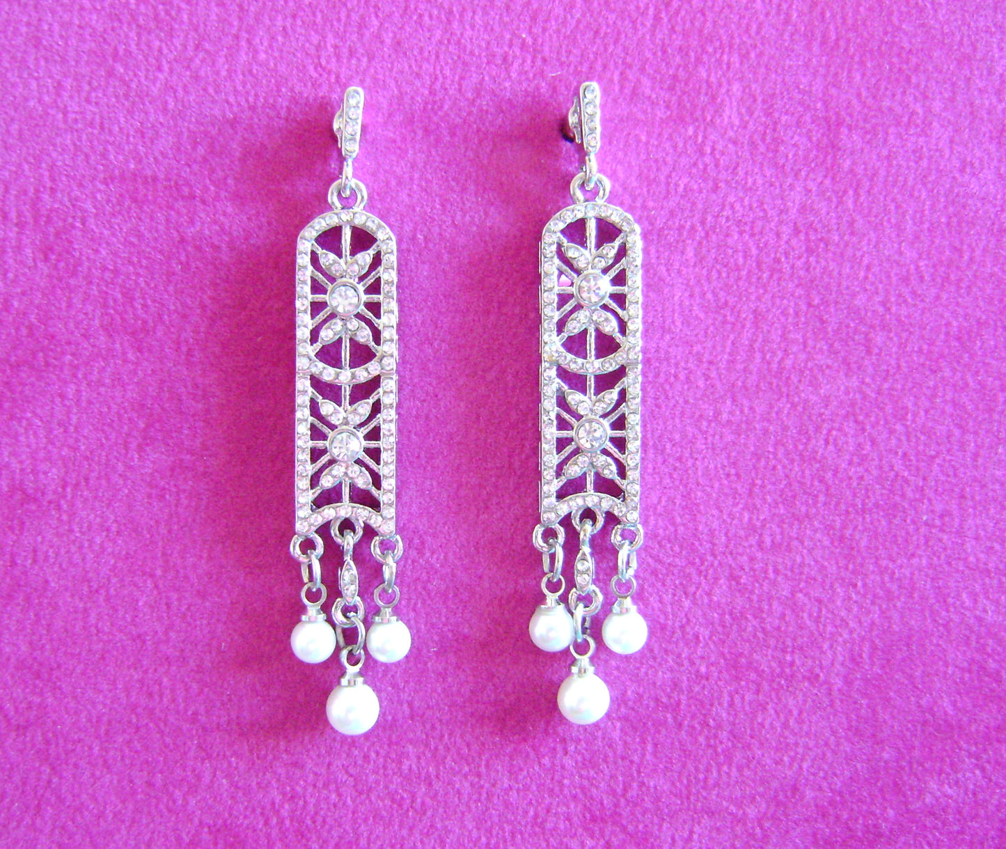 earrings - Silver Pearl