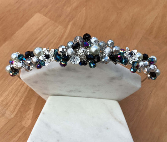 Headband - Silver Black