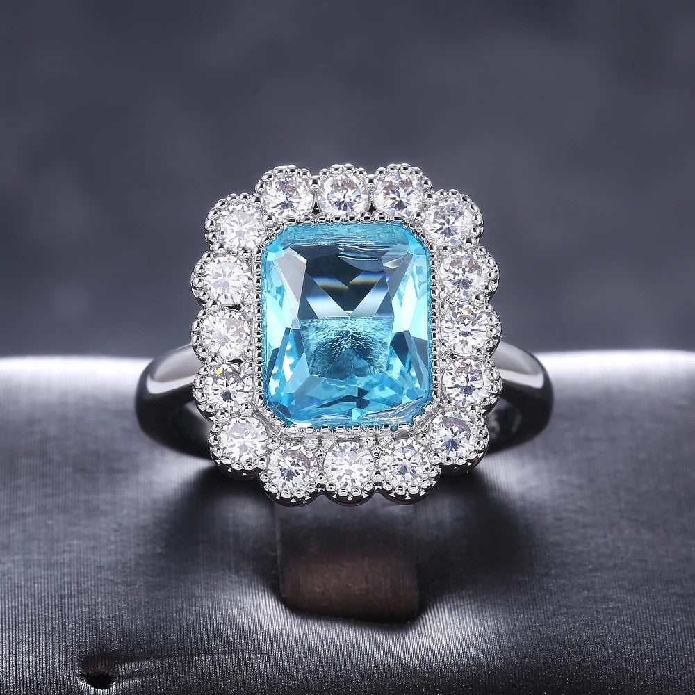 Ring - Silver Blue Cubic Zirconia