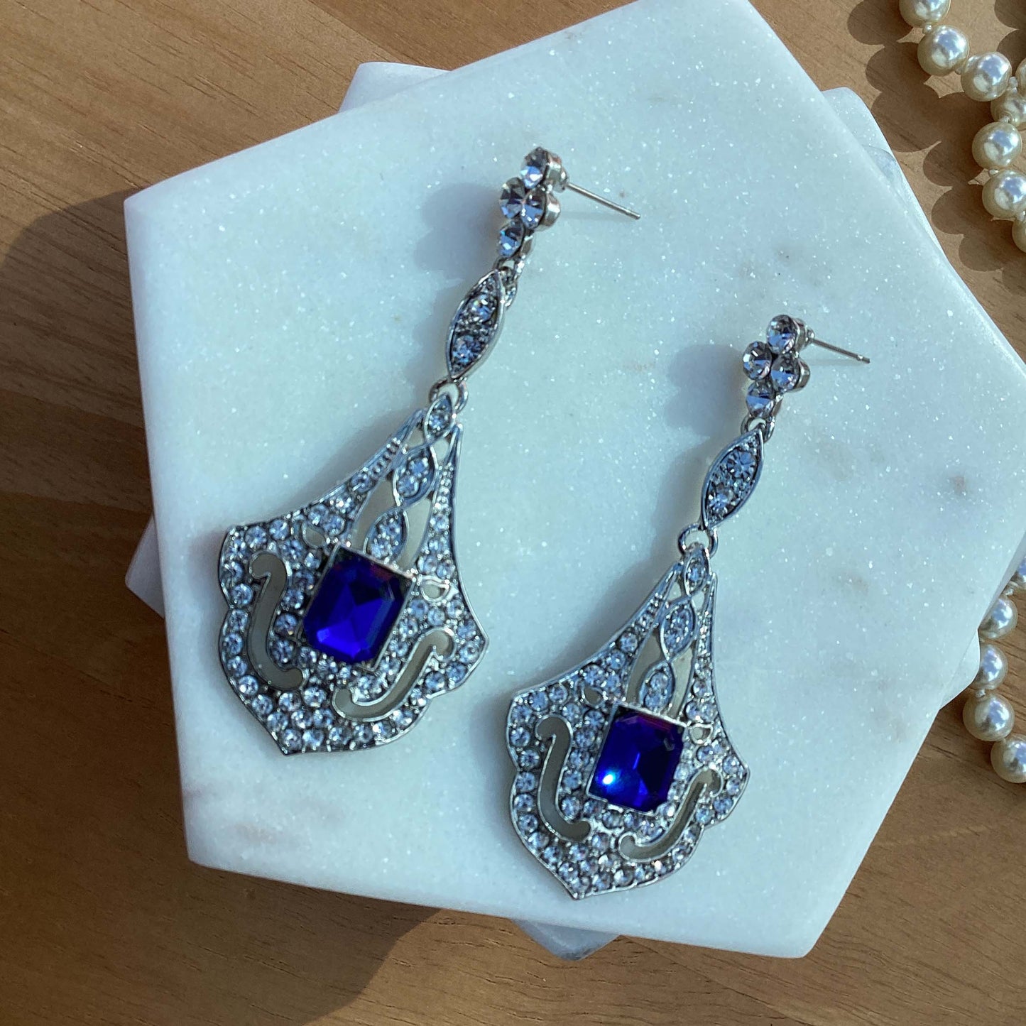 Earrings - Silver Blue Drop earring