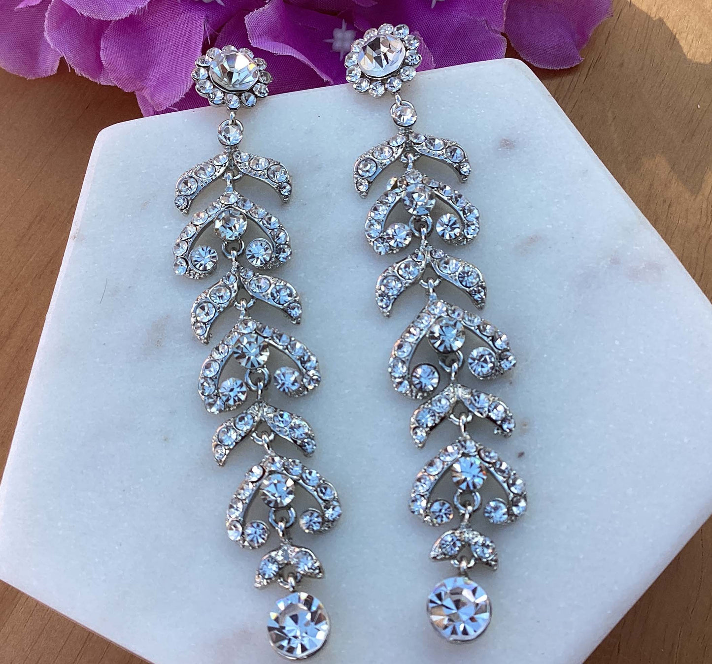 Earrings - Silver Long Drop