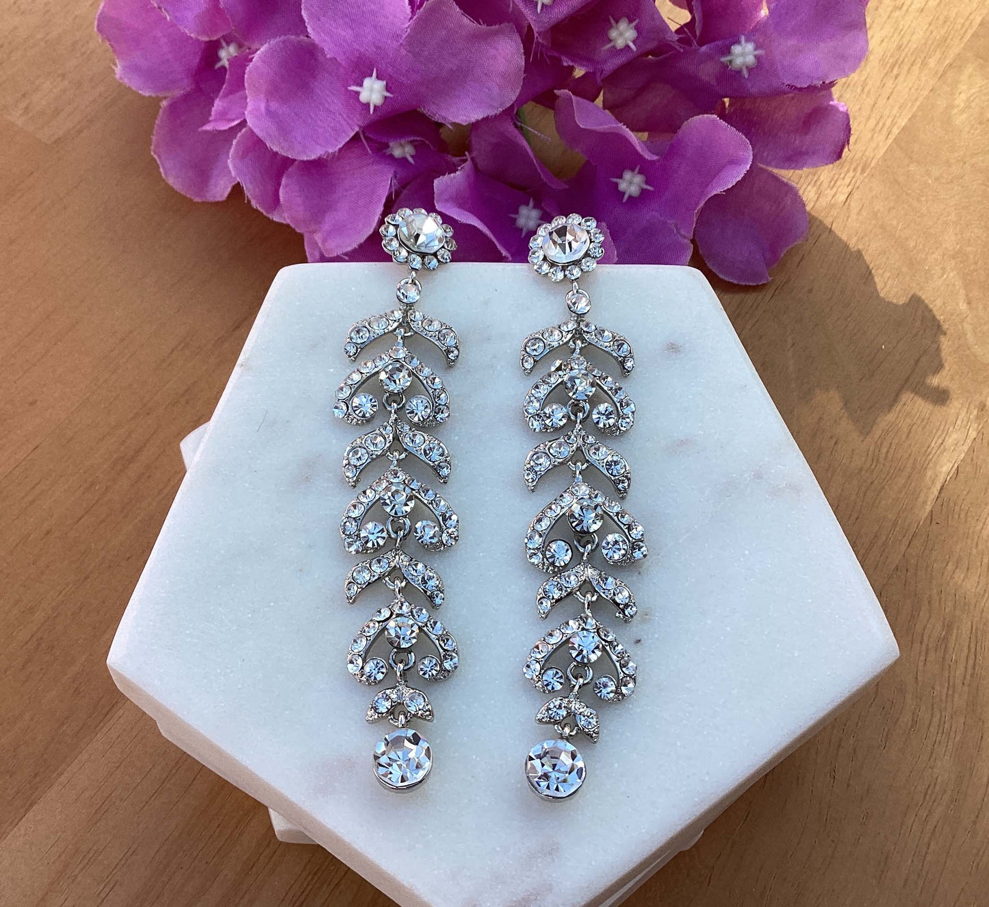 Earrings - Silver Long Drop