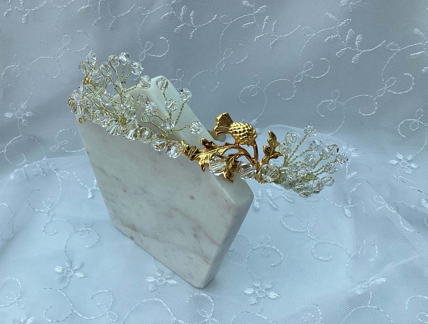 Gold Tiara - Scottish Thistles