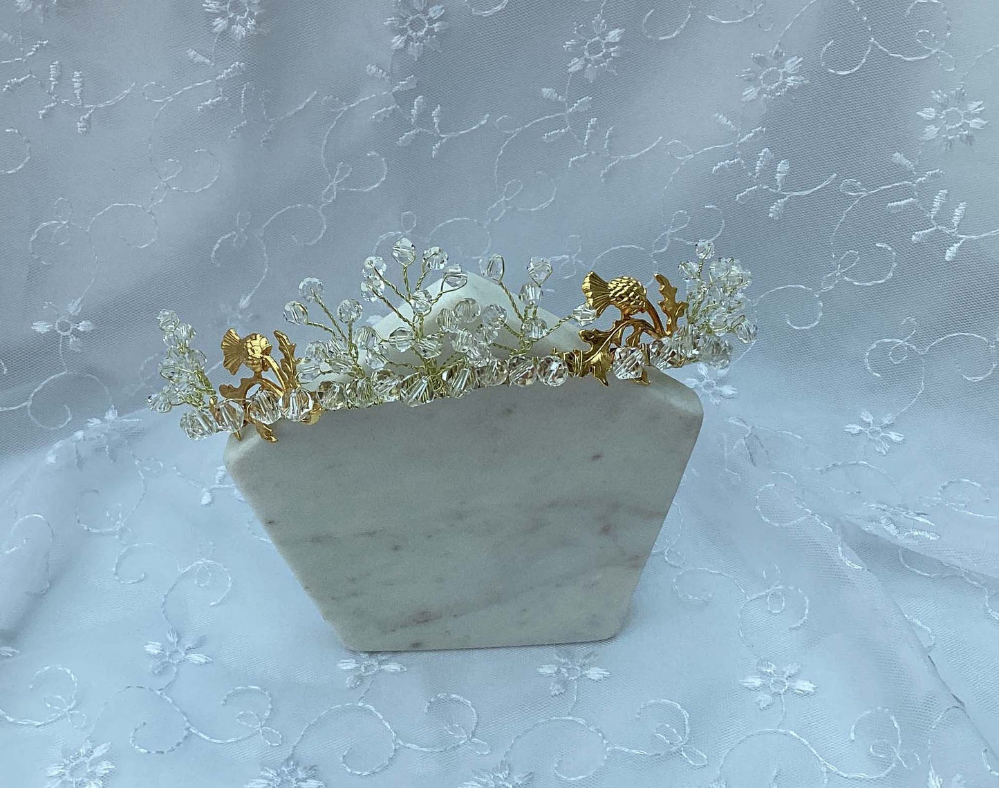 Gold Tiara - Scottish Thistles