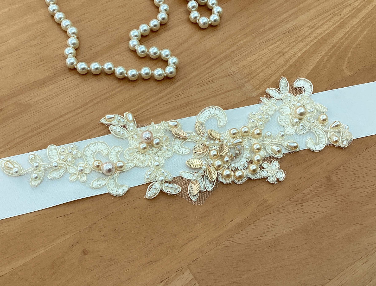 Bridal Sash - Beaded