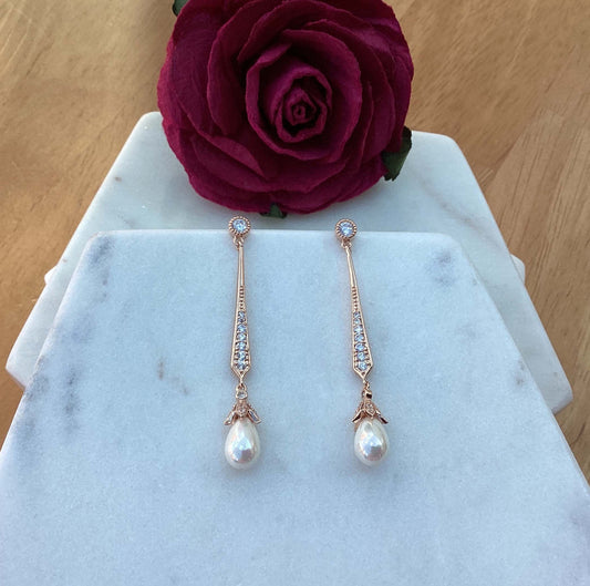 Earrings - Rose Gold Pearl