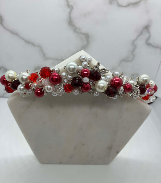 Headband - Siam Red & White