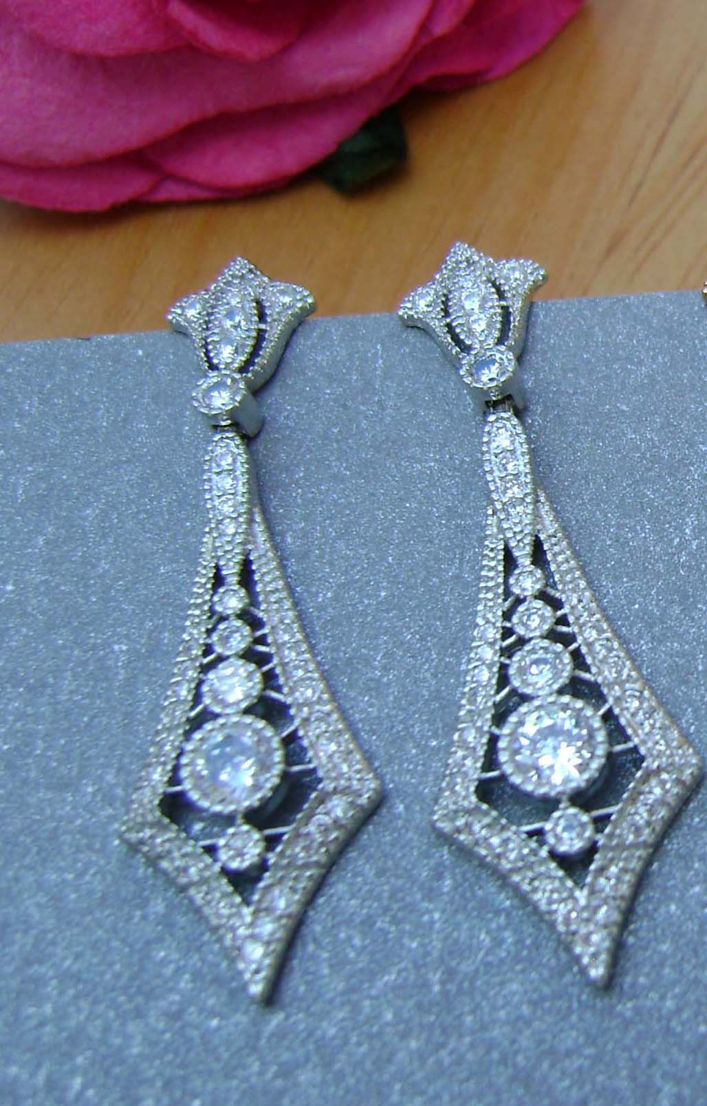 Earrings - Silver Vintage Style