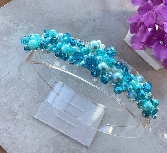 Headband - Silver Aqua