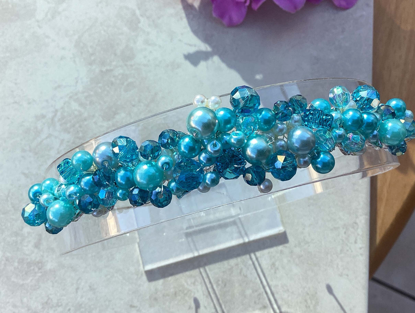 Headband - Silver Aqua