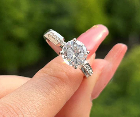 Ring - Silver Solitaire  Cubic Zirconia