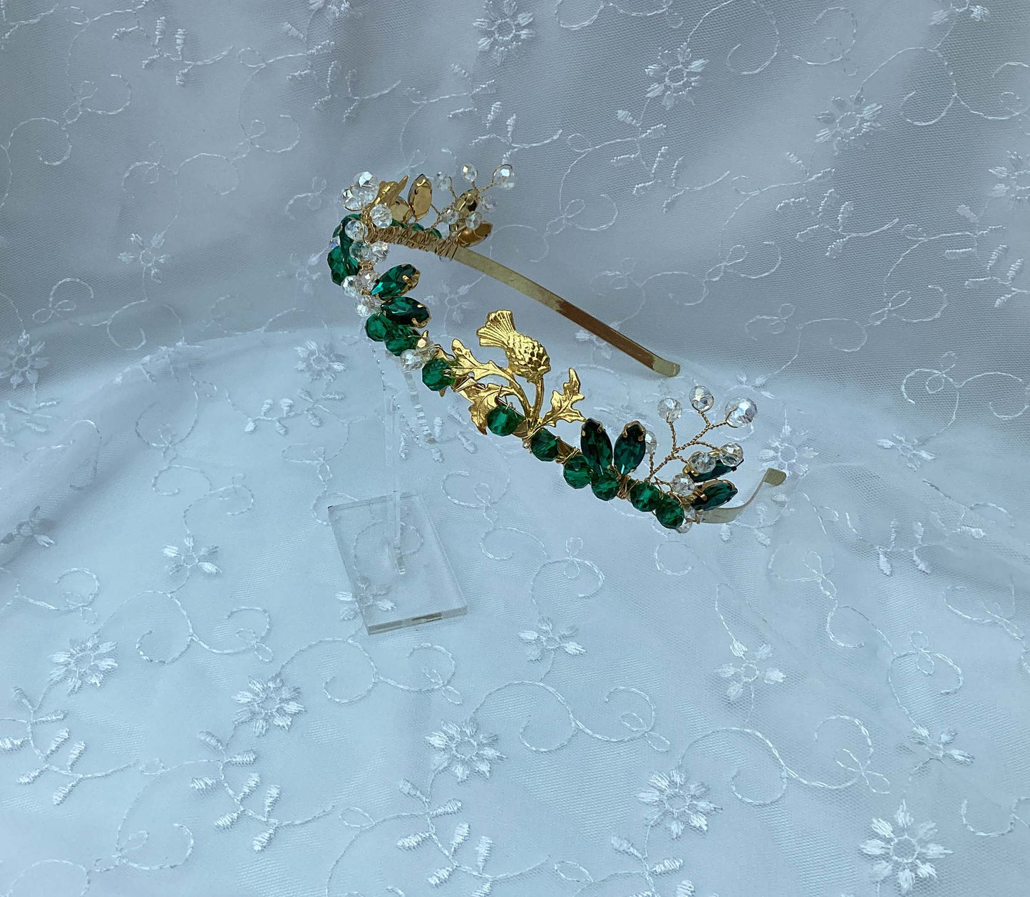 Gold Tiara - Scottish Thistles